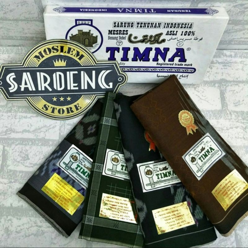 Sarung Tenun Timna Full Sutera / Sutra Spunsilk Benang 210 Gambiran / Kawung / Dobby