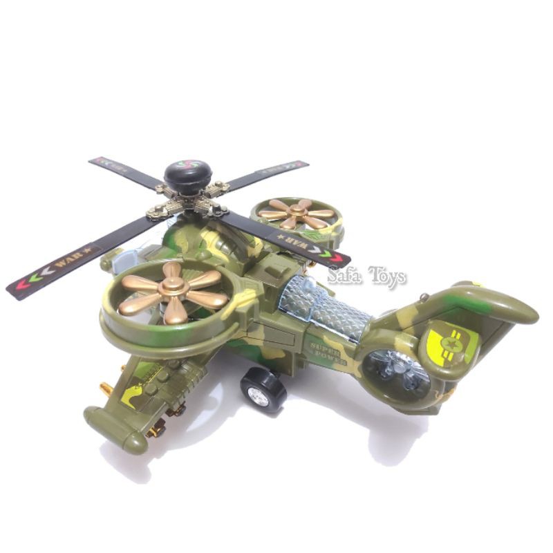 Mainan Anak HELICOPTER Model ARMY Baterai