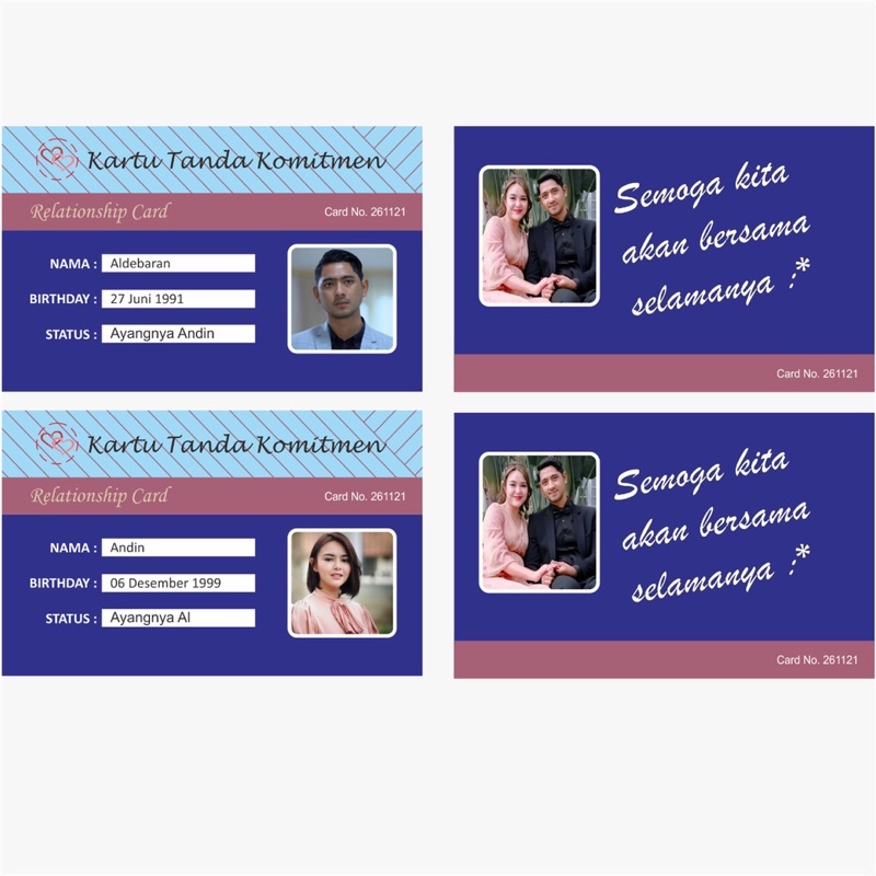 

Cetak Kartu Komitmen pacaran sahabat kaka adik pvc free mika pelindug