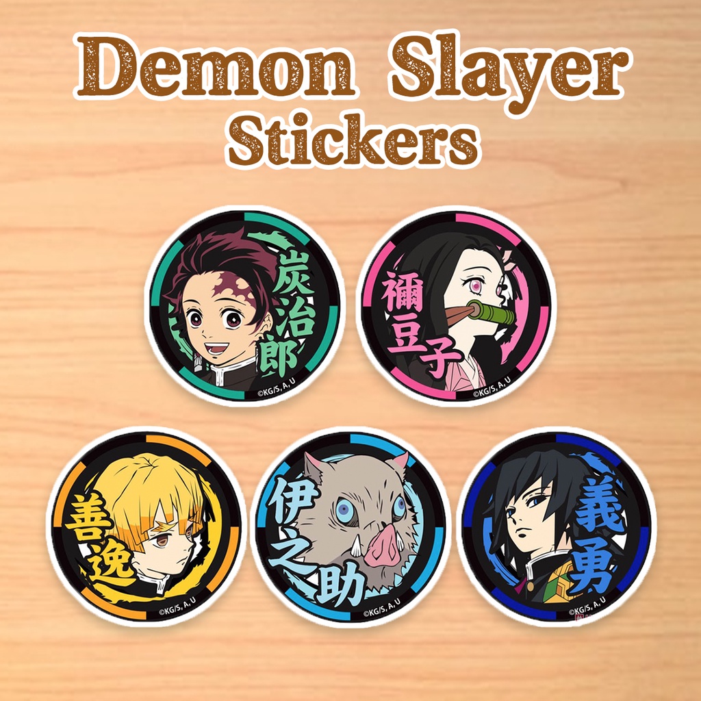 

5 pcs Demon Slayer Sticker Stiker Waterproof Anti Air Kimetsu no Yaiba Chibi Stickers Hashira KNY Tanjiro Nezuko Zenitsu Inosuke Giyuu Pillar