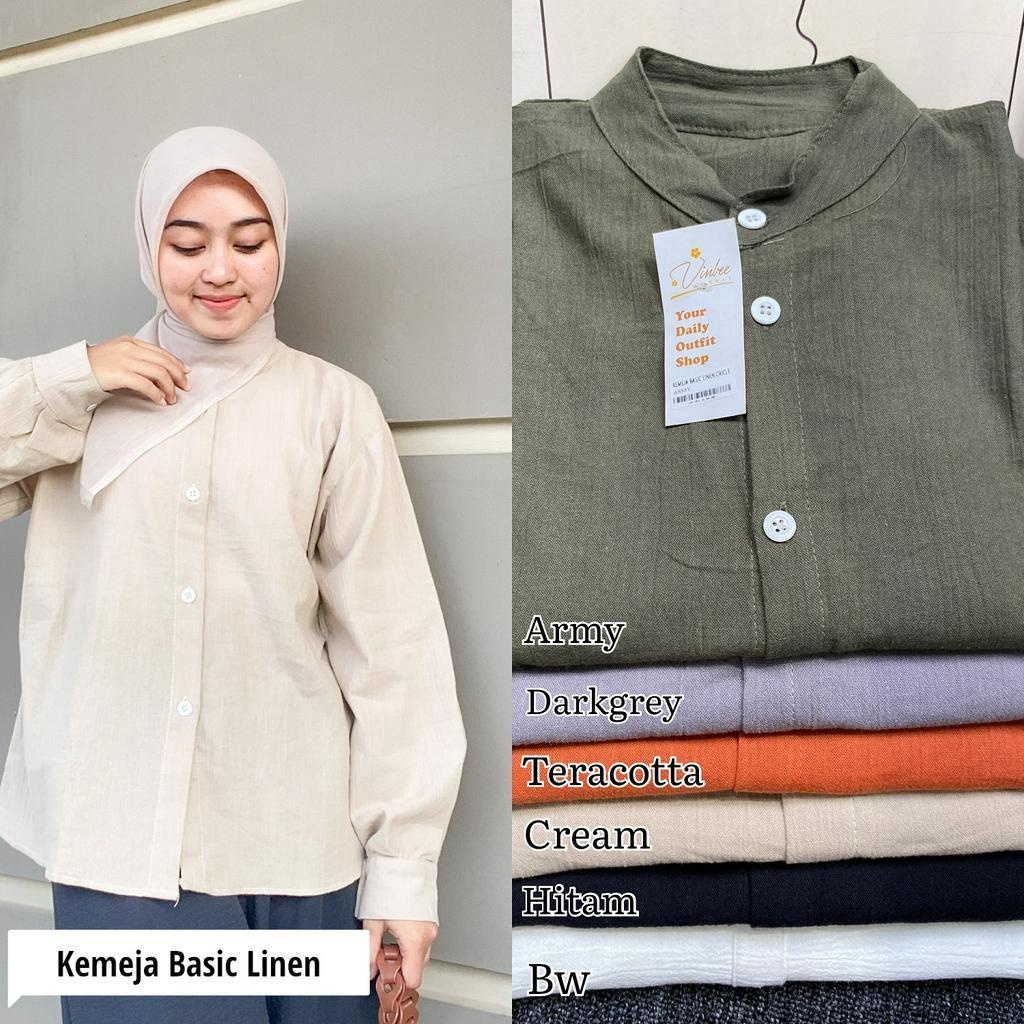 Kemeja Wanita Linen Crinkle Terbaru