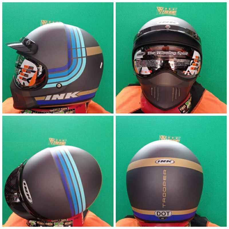 INK HELM TROOPER MOTIF BOREDERLINE MATT ANTHRACITE BLUE | INK ORIGINAL