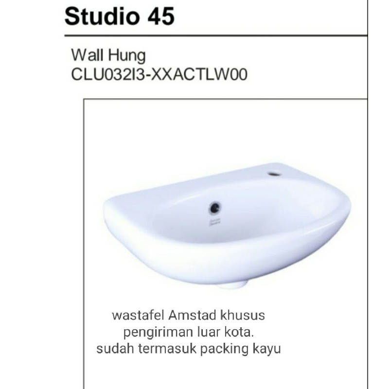 Wastafel Studio 45 American Standard Pengiriman Luar Kota