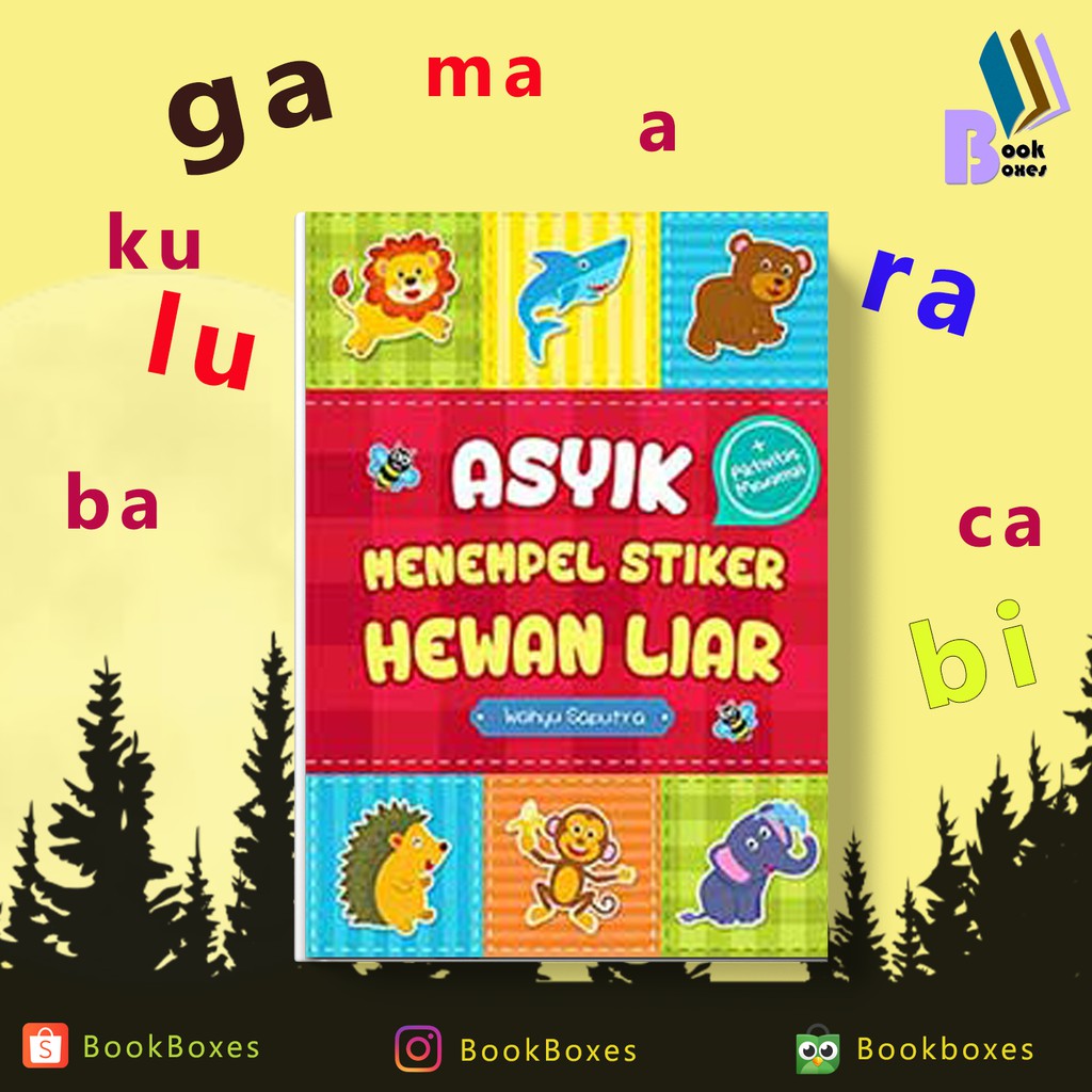 Asyik menempel stiker hewan liar