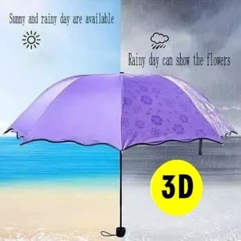 PAYUNG LIPAT AJAIB KELUAR MOTIF BILA KENA AIR 3D MAGIC UMBRELLA HUJAN