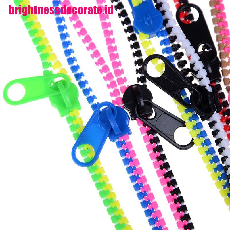 Brightid 10pcs / set Mainan Gelang Tangan Bentuk Resleting Untuk Penghilang Stress / Melatih Fokus