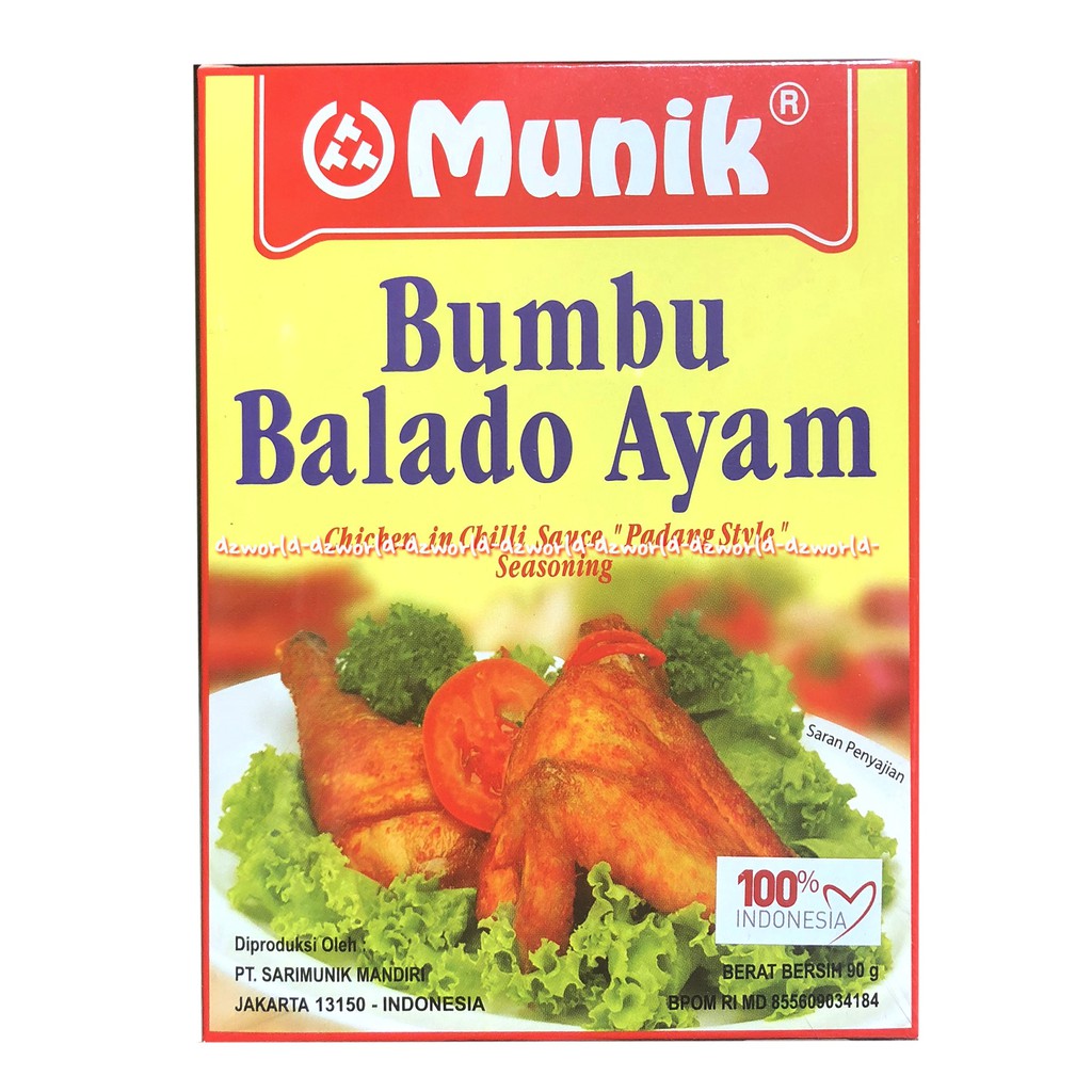 Munik Bumbu Balado Ayam Chicken In Chilli Sauce Padang 90gr Bumbu Masak Instan