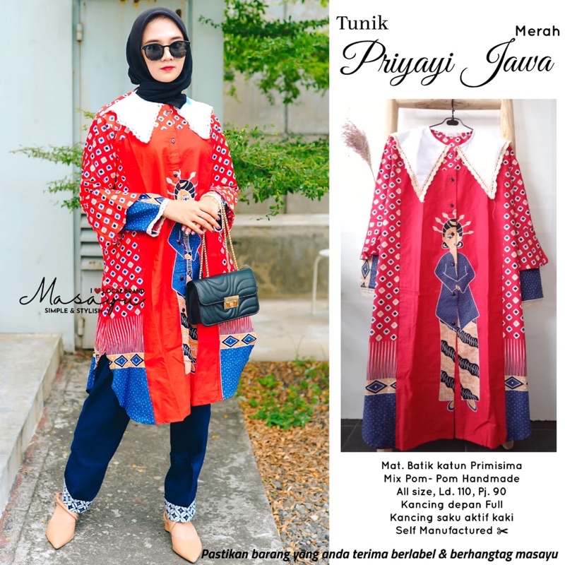 Jual Best Seller Tunik Priyayi Jawa Original Batik Masayu Shopee