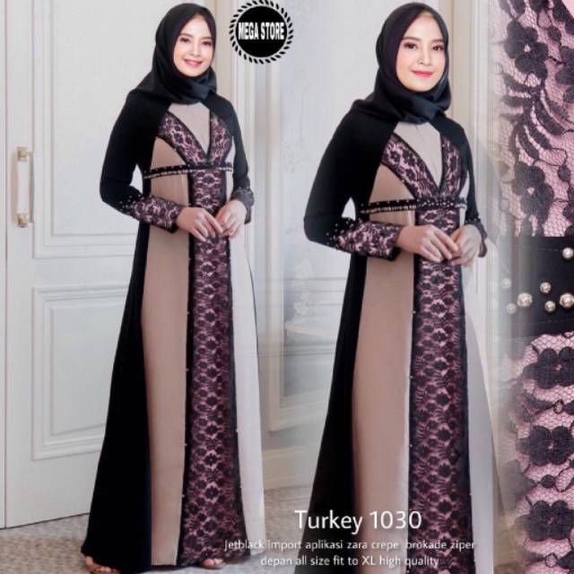 TURKEY 1030 BY MEGA STORE GAMIS TURKI JETBLACK MIX ZARA BROKLAT  SOLO