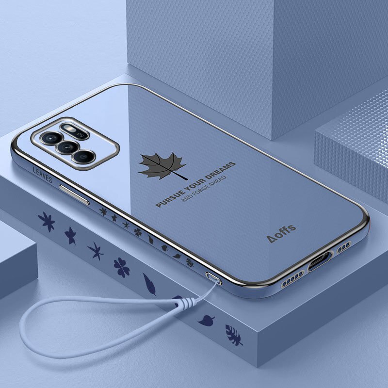 Promo Case Maple Oppo A16 2022 Softcase Silicon Electro Plating Dengan Tali Gantung