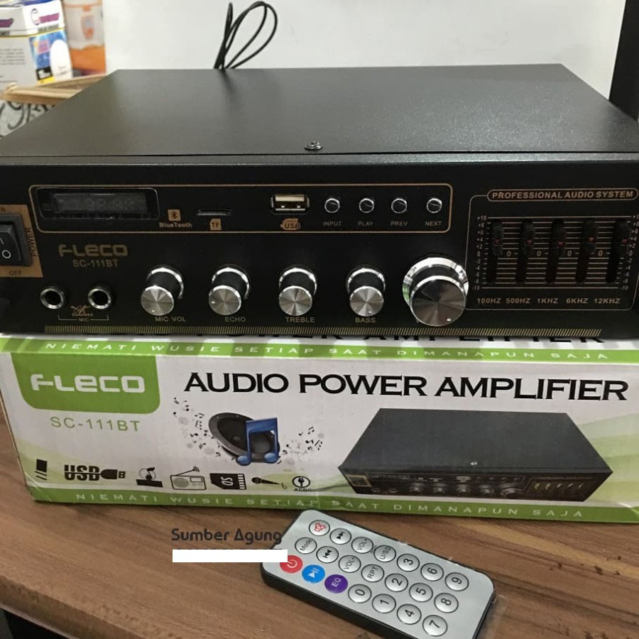 Audio Power Amplifier Ampli Fleco SC-111BT SC111BT Bluteooth Input Mic