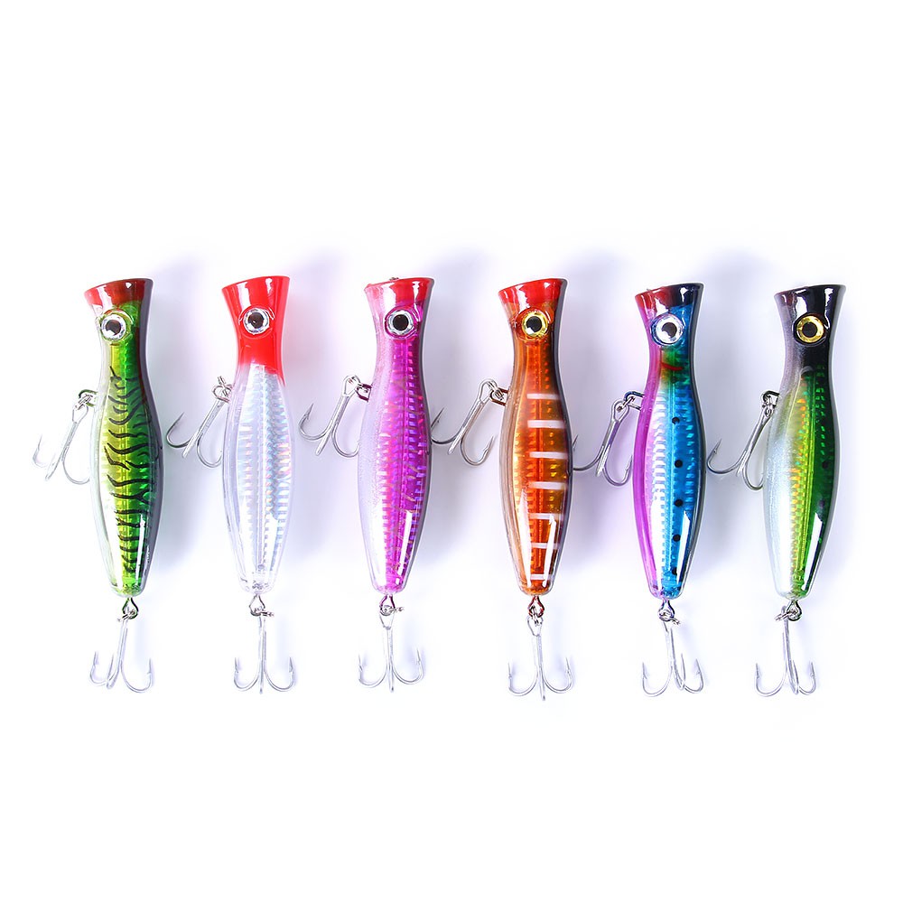 HENGJIA 18Pcs Popper minnow umpan pancing swimbait fishing lure ikan outdoor fishing tackle