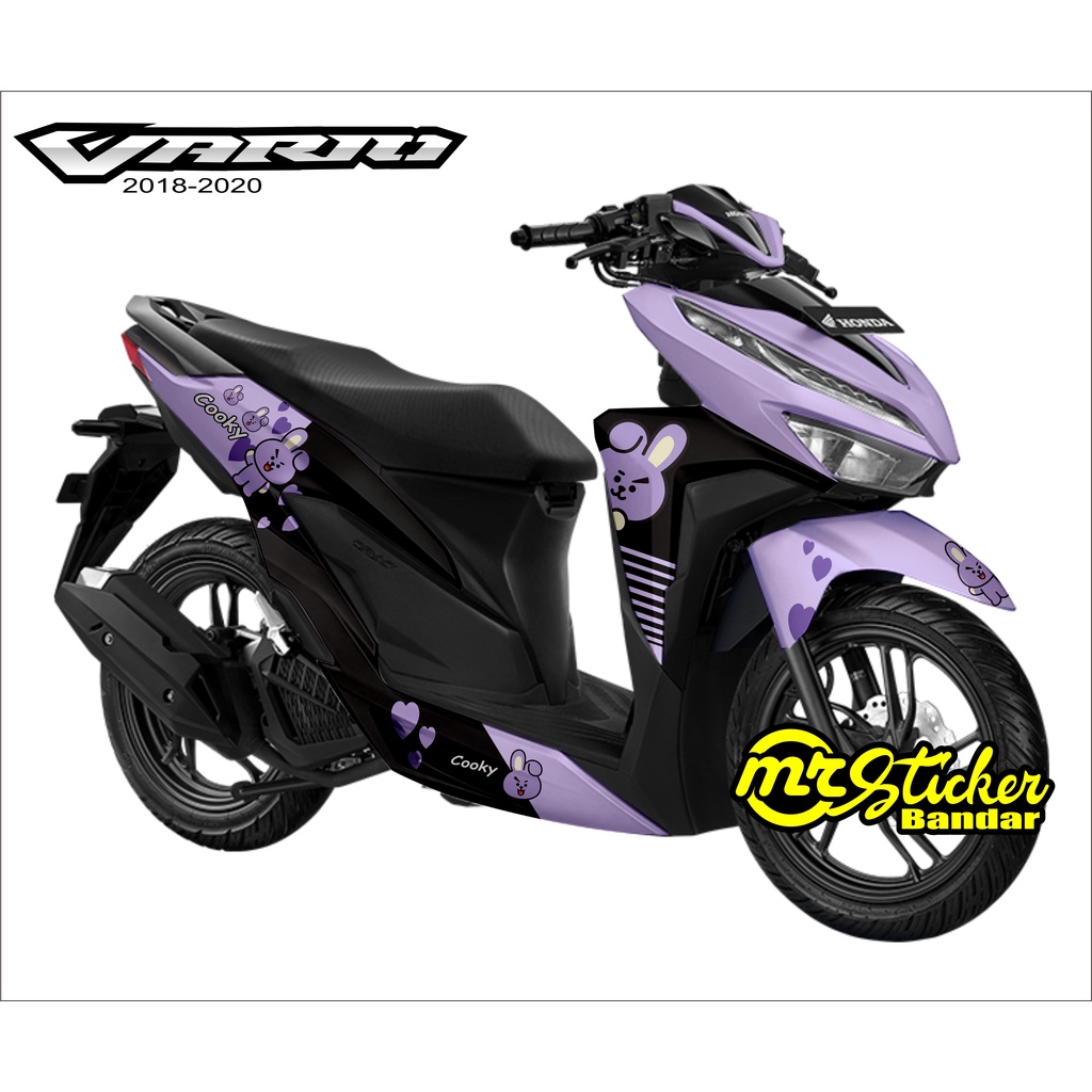 Decal Sticker Full bBody Vario 125 150 2018 2019 2020 BTS BT21 Cooky Ungu Lilac Free Request warna