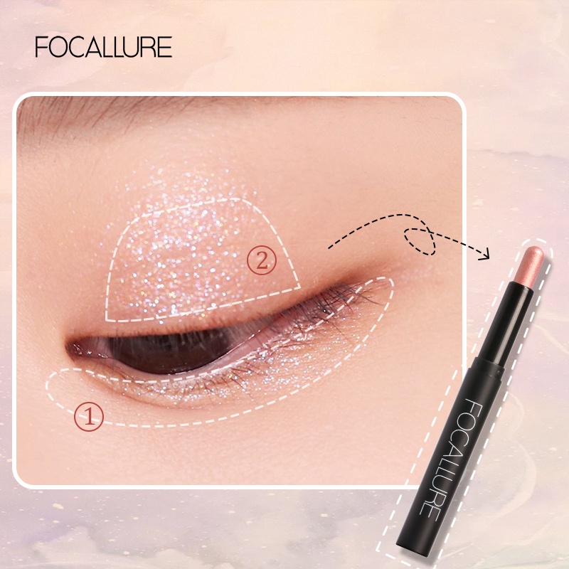 FOCALLURE Matte Cream Shimmer Eyeshadow Pencil (100% Original, BPOM Certified)