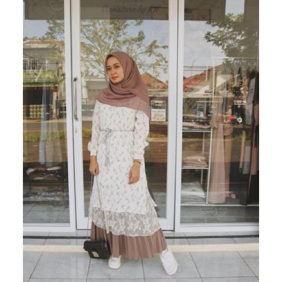 ☛gr✪FD79 KALILA TUNIK / LACE TARTAN TUNIK RAJUT DRESS KOREA import / Tunik Import Bangkok / TUNIK im