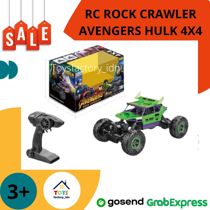 Mainan Remote Control RC Rock Crawler Avengers Hulk 4X4
