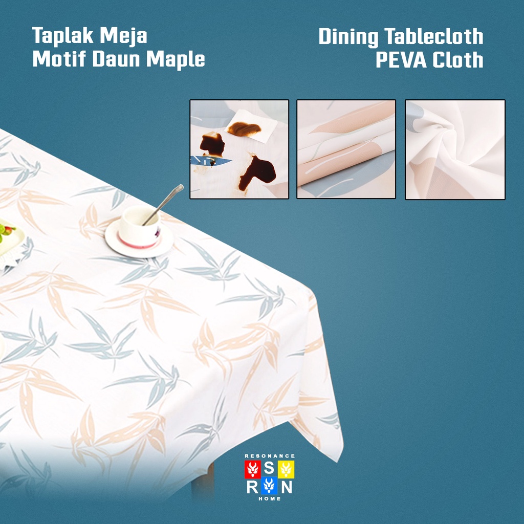 Taplak Meja 137x180 Maple / PEVA Waterproof / Dining Tablecloth Resonance Home