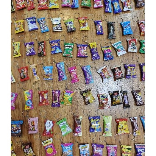 Gantungan kunci miniatur snack souvenir lucu dan cantik