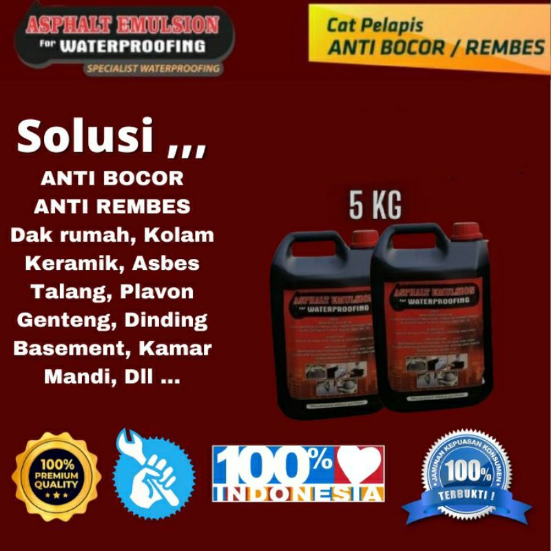 Jual Aspal Cair Cat Pelapis Anti Bocor Uk 5kg Shopee Indonesia 6792