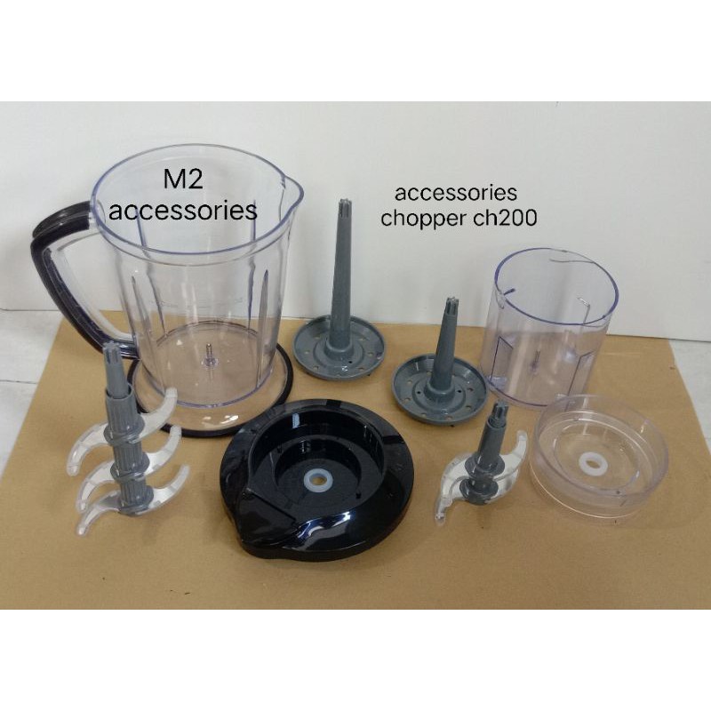 accessories Chopper ch200 mitochiba original( pisau ch200 , pengocok telur, gelas ,tutup gelas).
