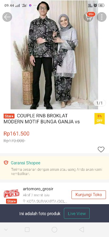 Couple Rnb Broklat Modern Motif Bunga Ganja Vs Pager Broklat // Batik Kekinian!! Artomoro_grosir
