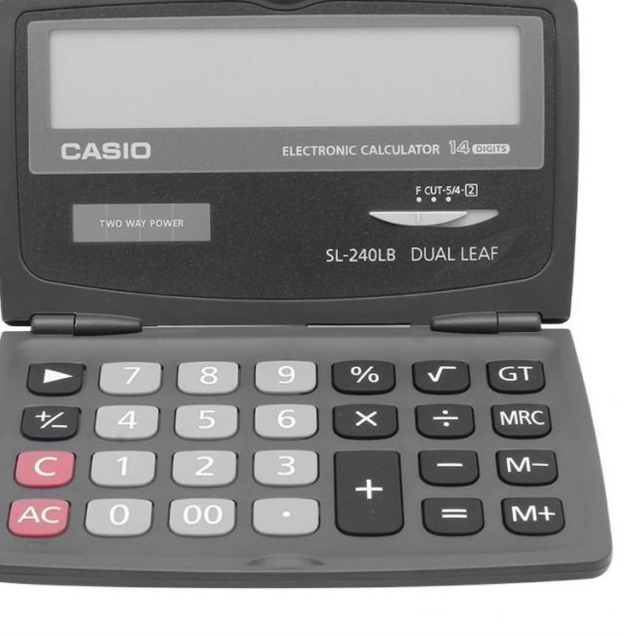 

Miliki - KALKULATOR CASIO SL 240 LB ORIGINAL - 14 DIGIT - KALKULATOR LIPAT - LARGE DISPLAY - 2 POWER 한