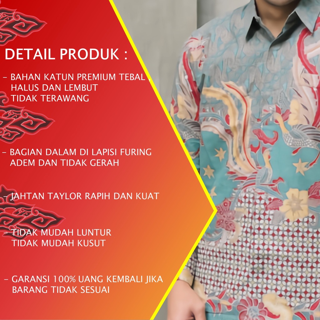 BAJU BATIK PREMIUM PRIA EXCLUSIVE LENGAN PANJANG ALUNA KEMEJA BATIK PRIA REGULAR SOLO MODERN PCW 113