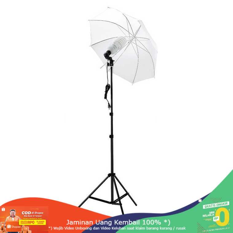 (BISA COD) RVOSTR STUDIO Payung Soft Umbrella Fotografi Studio 84cm+Bohlam 45W -P90L