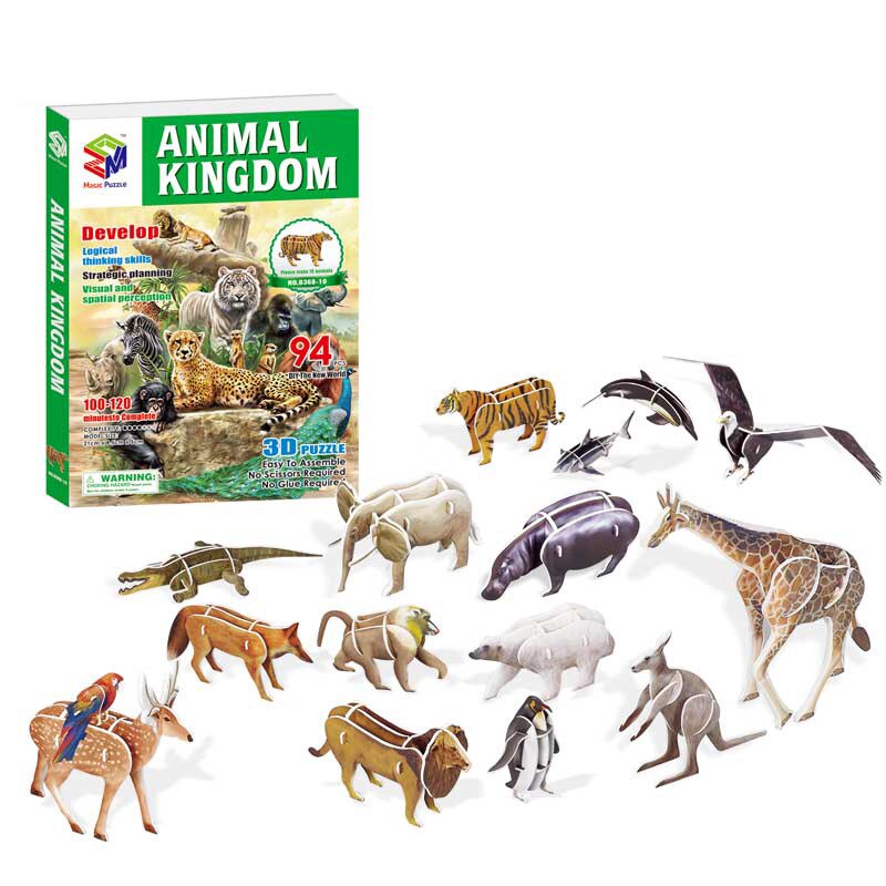 Mainan Edukatif Hewan - ANIMAL KINGDOM - Puzzle 3d Hewan B368-10