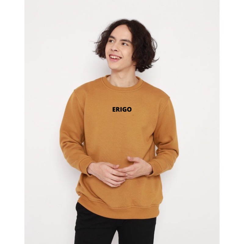 Sweater Crewneck Pria Wanita Sablon Logo Teks Premium