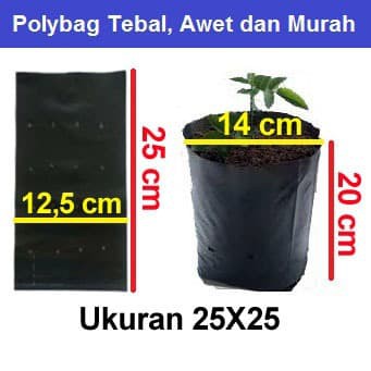 Polybag 25x25 CM ECERAN 1 Plastik polibek pot kantong semai benih bibit tanaman per lembar 25 X 25