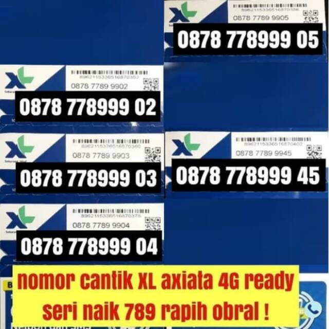 No Cantik Kartu Perdana XL Axiata 4G seri naik Kartu XL nomer cantik