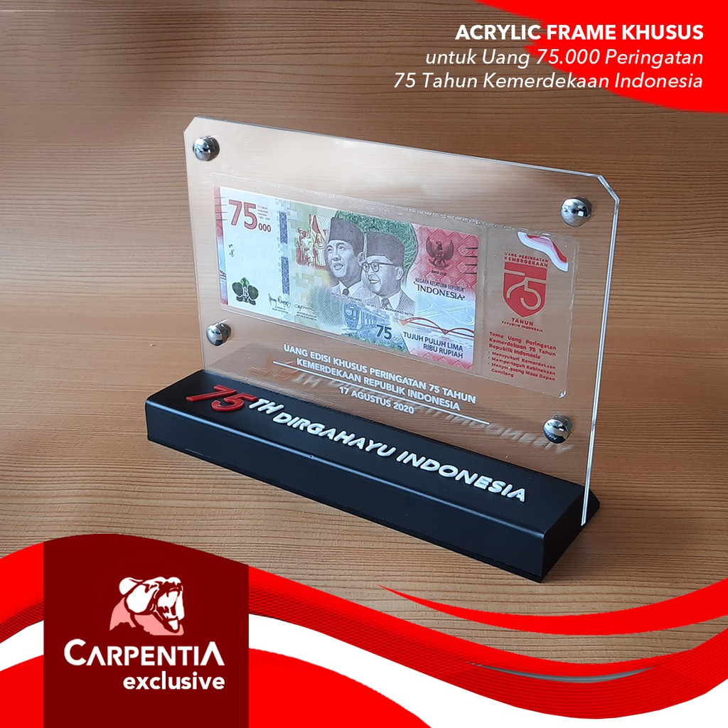 

LJ76 Frame Uang Kertas Acrylic / - Desain Khusus Tema Kemerdekaan [Tidak Berikut Uang Pada Foto]