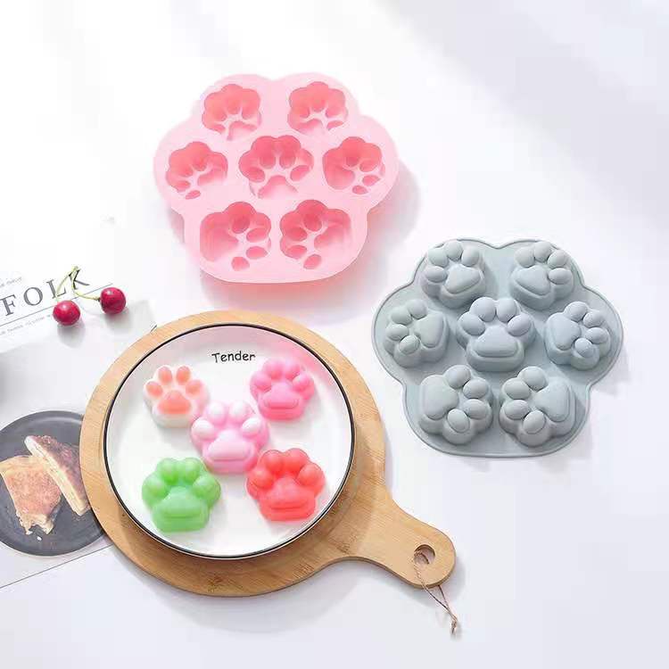 Cetakan Silicone Silikon Puding Coklat Cake Es Motif Doggy Paw W/Mix