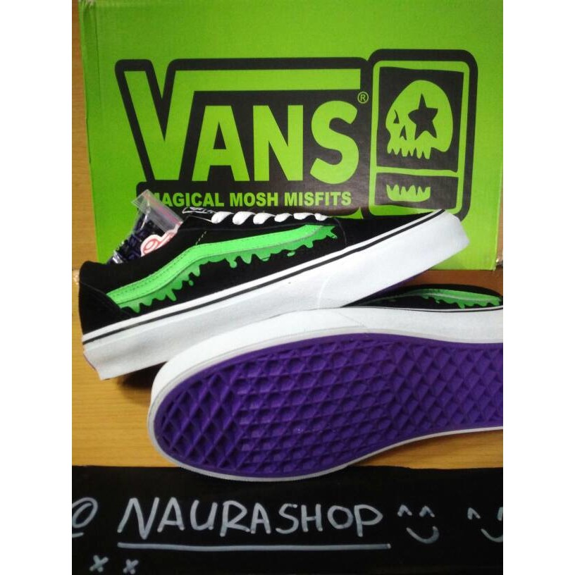 Ready  Vans Magical Mosh Misfits Old Skool Black Green Grade Ori