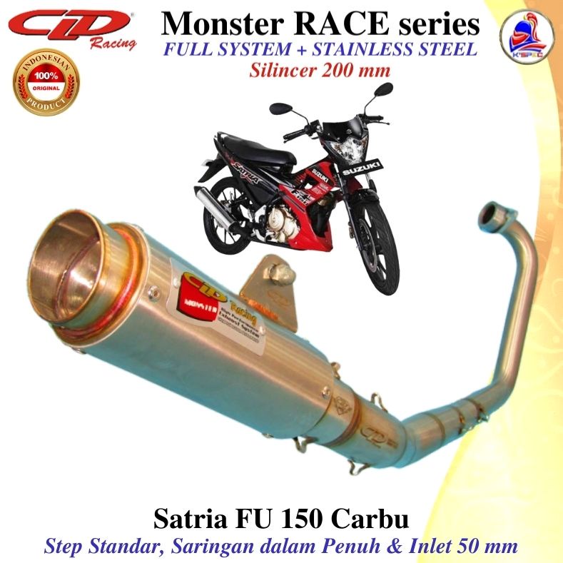 CLD Racing MONSTER RACE 200 mm series SATRIA FU 150 CARBU Knalpot Fullsystem