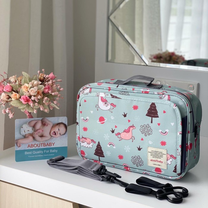 stroller TAS BAYI / MINI DIAPERBAG /STROLER BAG BRAND ABOUT BABY - pastel ponny (C4L5) perlengkapan 