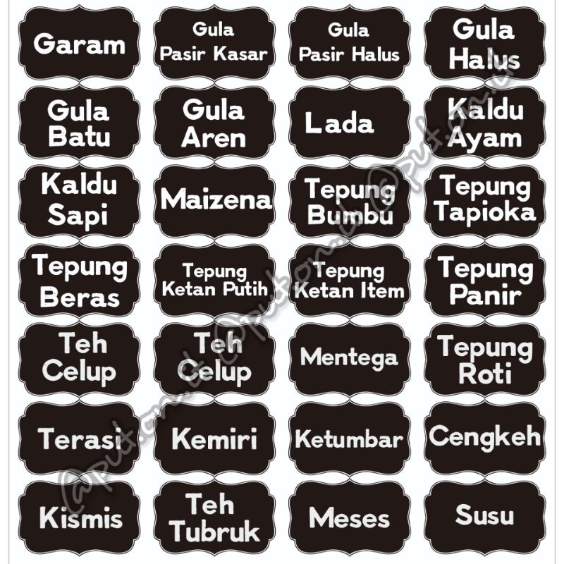 

Stiker label bumbu / stiker wadah bumbu / label wadah dapur (transparan)