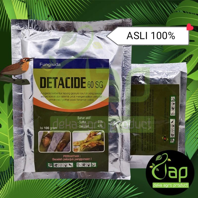 FUNGISIDA DETACIDE 60SG 100GRAM sulfur benzoat tuntas patek