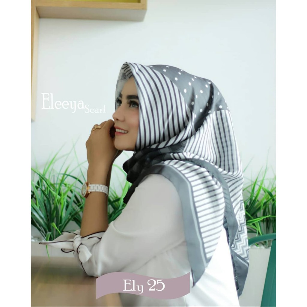 HIJAB SEGIEMPAT MOTIF ELY 25 || Eleeya Scraf