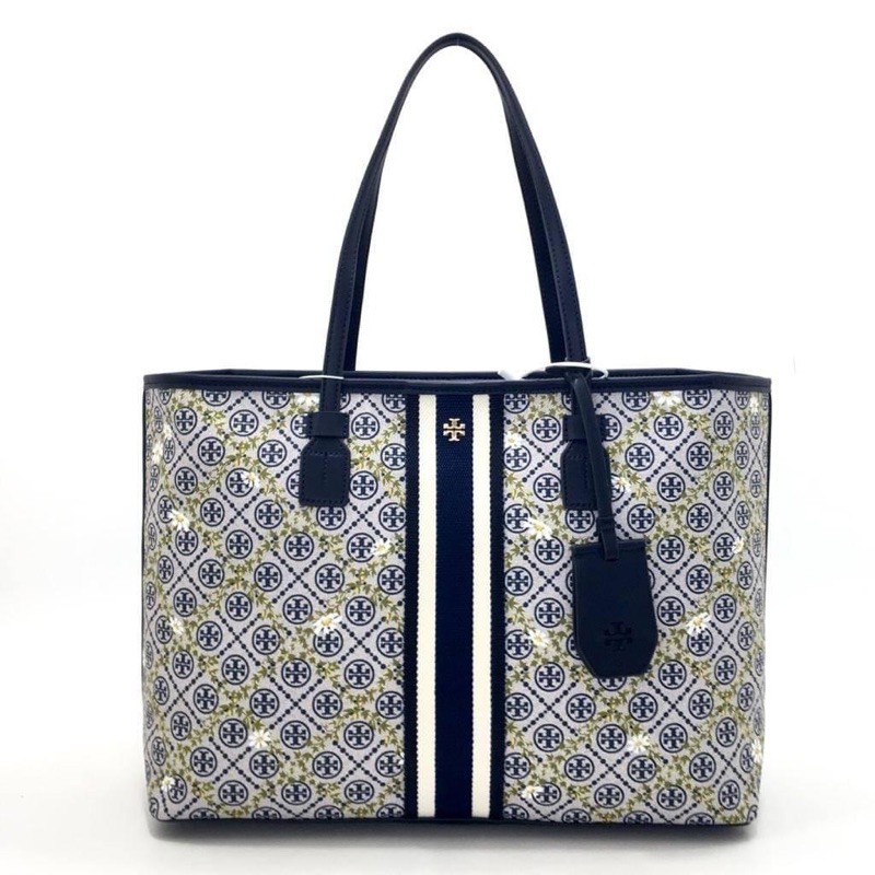 t monogram floral vine tote