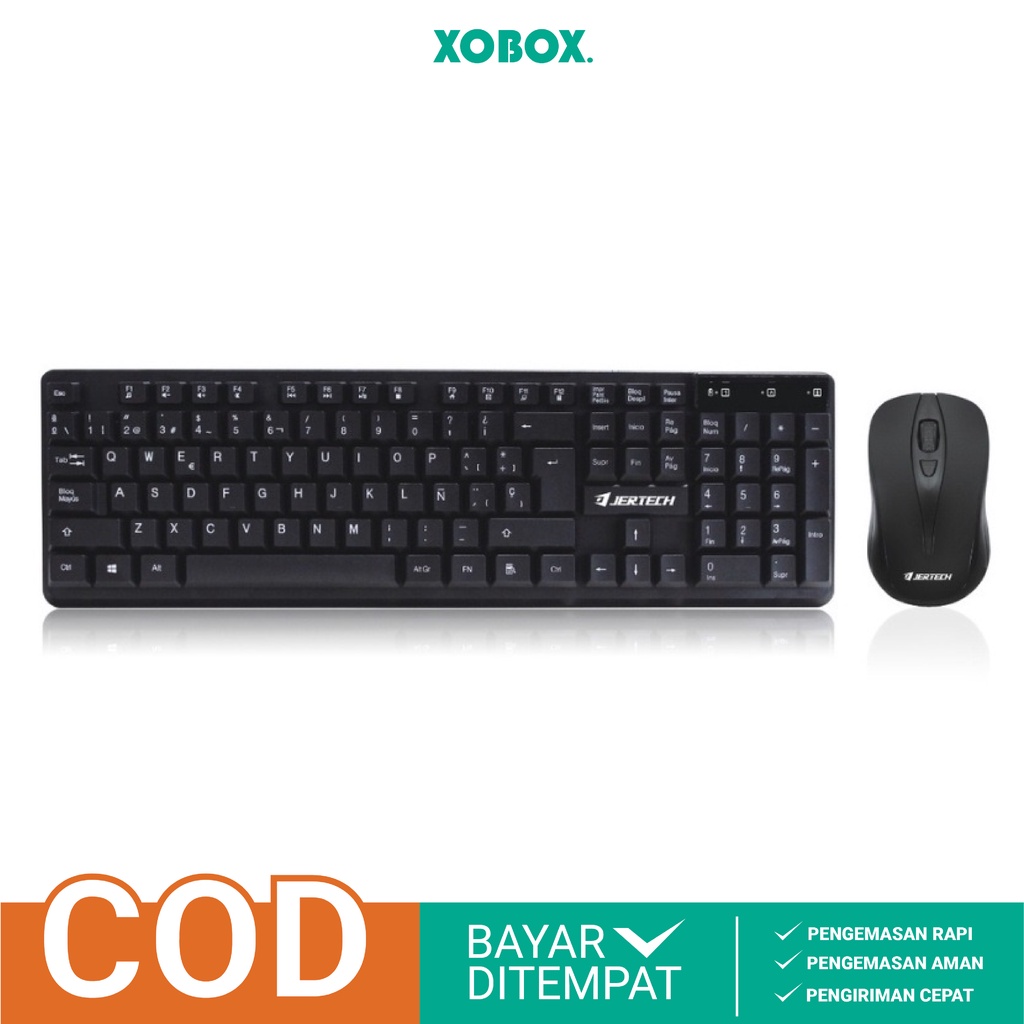 Paket 1 Set Keyboard Dan Mouse KM300 Wireless Membrane Keyboard - XOBOX