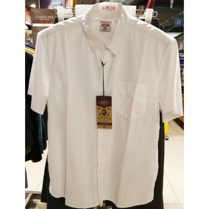 Gabrielle casual original mens IB03170FT kemeja lengan pendek pria katun berkantong putih