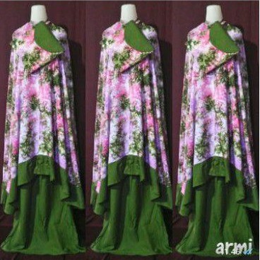 mukena bali rayon tie die/ mukena jumbo rempel khas bali