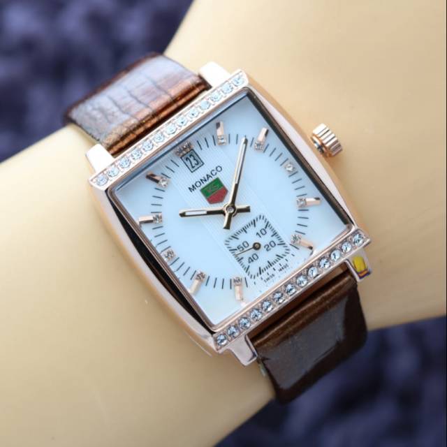 JAM TANGAN WANITA - JAM TANGAN TH MONACO - JAM ANALOG CHRONO SEBAGAI DETIK