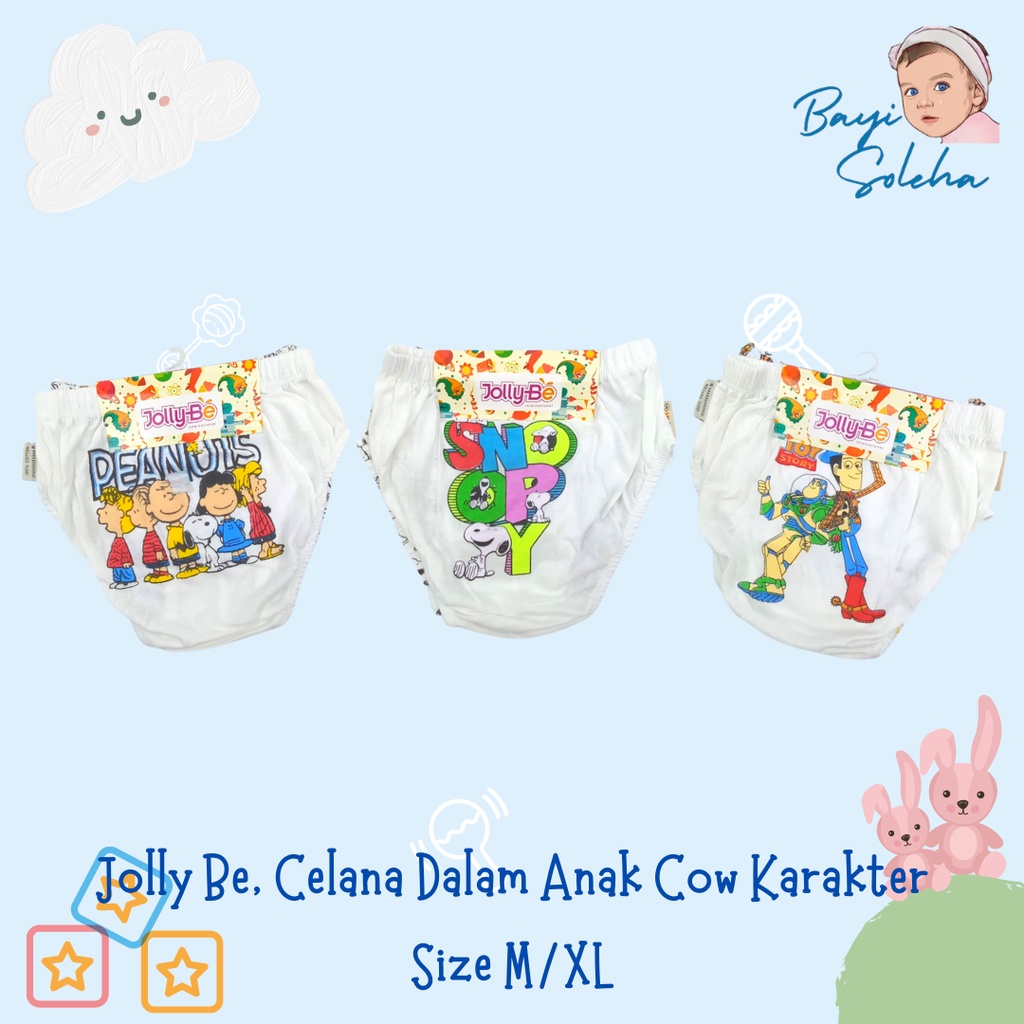 CD / Kancut Anak Cowok Putih Sablon Uk. M/XL (1pac=3pcs) JollyBe