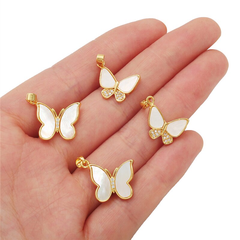 1pc/lot DIY Cute Butterfly 18K Gold Plated Pendant For Fashion Women Party Necklace Jewelry Making Finding Accessories Gift