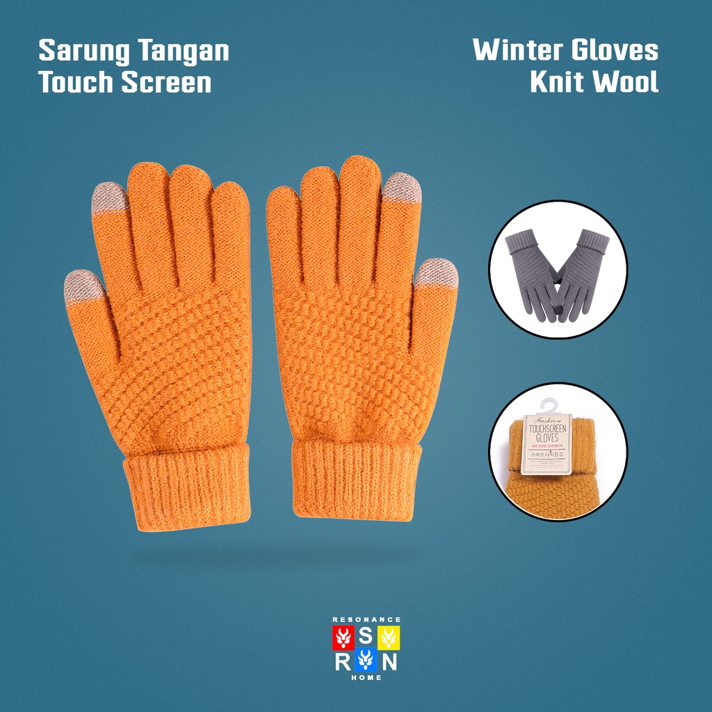 Sarung Tangan Rajut Touch Screen Musim Dingin Winter Gloves Resonance Home