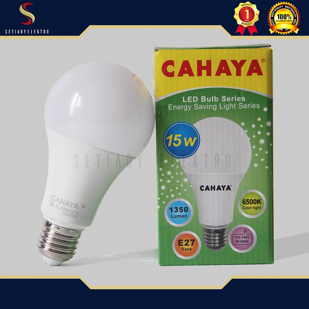 LAMPU LED Cahaya 15 Watt Putih cahaya Terang Original - Garansi 1 Tahun