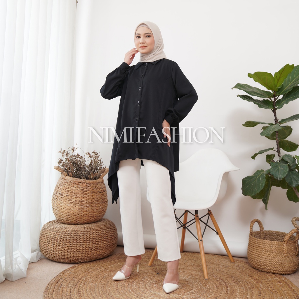 Nimi Kemeja Wanita Oversize Bella Double Button Shirt